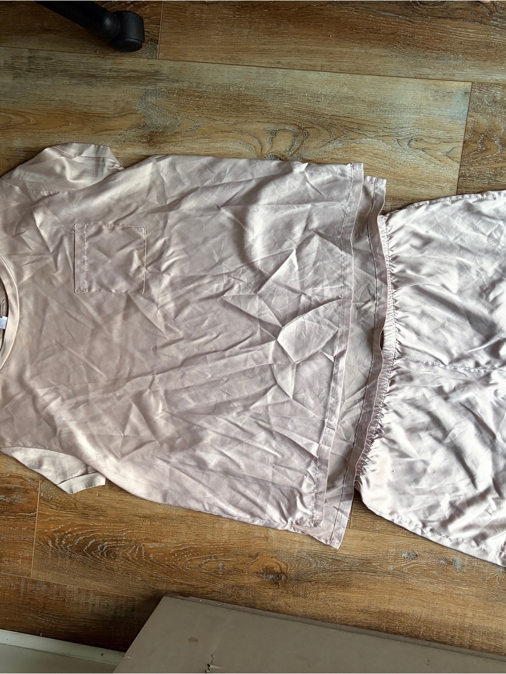 Silky Pale Pink Short Sleeve Pajama Set